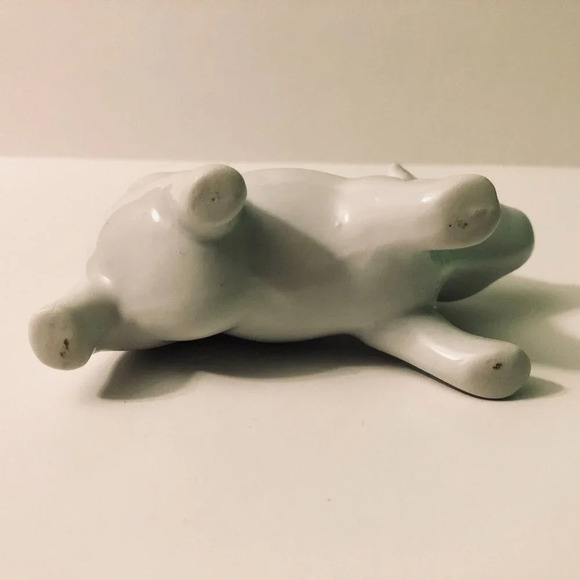 Vintage Porcelain White Cow Creamer 5.5 Inch  Long Farm Animal - Picture 6 of 15